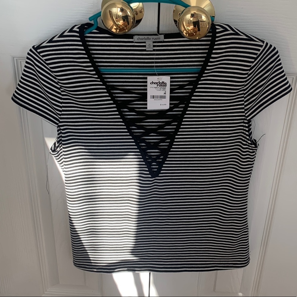 Strapped front short sleeve